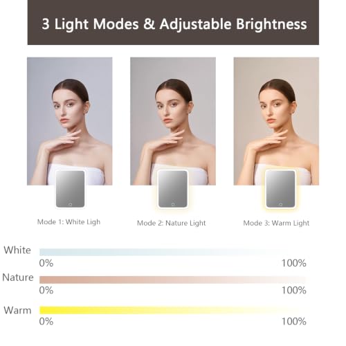 Makeup Bag with Led Mirror (Light Brown / with LED mirror)