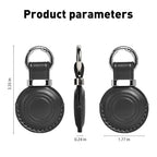 Leather Holder Keychain for AirTag 2nd Gen (A5-Black/Black/Brown/Brown)
