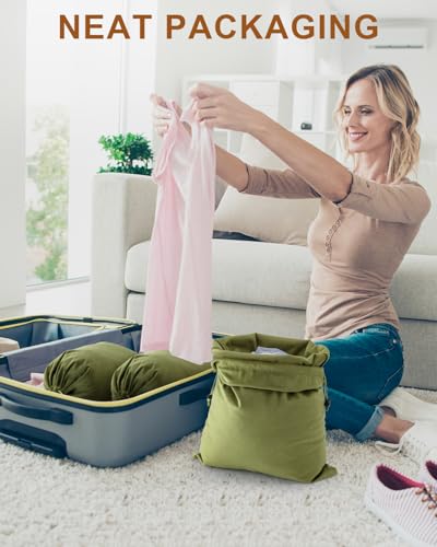 4 Pcs Shoe Bags for Travel (Sage Green / 17.3"x12.6")
