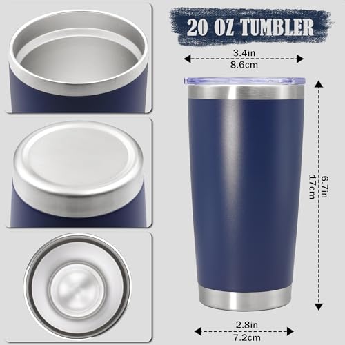 20oz Tumbler Insulated Coffee Tumblers with Lid Stainless Steel Navy 1P (Navy)