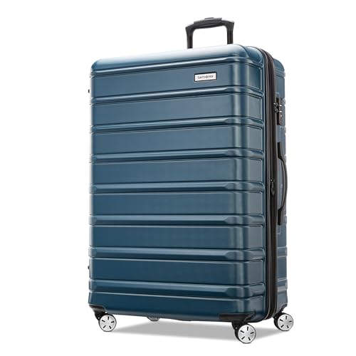 Omni 2 28 Inch Large Checked Hardside Luggage with 360° Spinner Wheels (Checked-Large Spinner / Nova Teal)