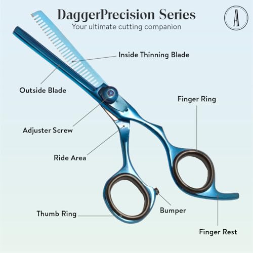 Professional Hair Cutting And Thinning Scissors (Blue / DaggerPrecision Series)