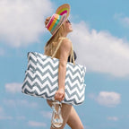 Beach Bags for Women Large Waterproof Beach Tote Bag Zipper Beach Bags Waterproof Sandproof Swim Pool Bag Large Tote (Light Gray Wave)