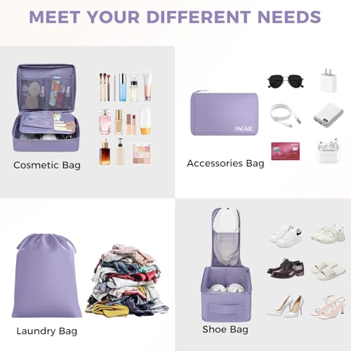8 Set Packing Cubes Luggage Packing Organizers for Travel Accessories (Dusty Purple / 8 Set)