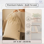 LFH Home Cotton Rich Canvas Extra Large Laundry Bag with Drawstring and Handles Heavy Duty (24”x36” (Pack of 6) / Natural)