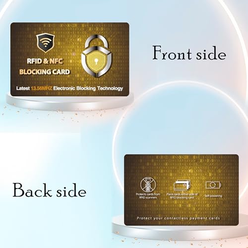 5 Pack RFID Blocking Card for Credit Debit ID Card (Golden PL)