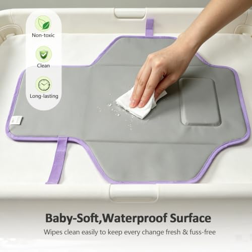 Portable Changing Pad (Purple Checkers&Flowers)