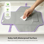 Portable Changing Pad (Purple Checkers&Flowers)