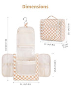 Large Hanging Travel Toiletry Bag for Women (C-Light Checkerboard-1 / Large)