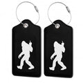 2Pcs Luggage Tag for Suitcase Black Sasquatch Cute Luggage Tag with Privacy Flap & Name ID Label & Metal Loop (Black Sasquatch)
