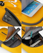 Crossbody Sling Backpack Sling Bag Travel Hiking Daypack (Z-yellow / Small)
