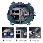 Large Travel Duffle Bag Carry On Weekender Bags for Women Men 18x14x8 Gym (A28-PeacockBlue-2-layer Expansion / X-plus)