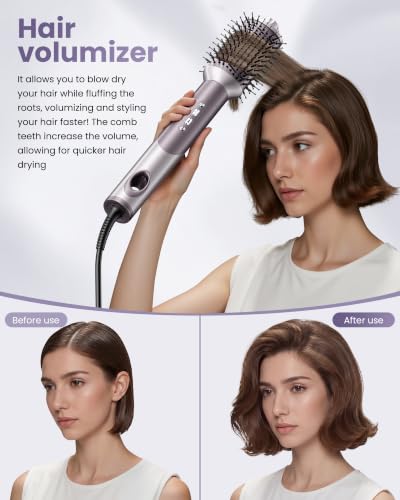 Infrared Dual Voltage Hair Dryer Brush (Purple-1)
