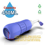 2PCS Pack Portable Bidet 450ml Travel Bidets + Blue Backpacking Bidet (450ml 1nozzle Bidet + Pocket Bidet)