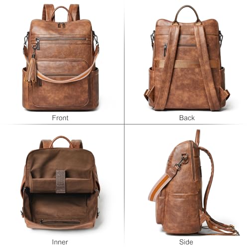 15.6 inch Laptop Backpack for Women (Two-toned Brown)