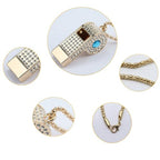 Blinged Blue Rhinestone Whistle for Coaches with Chain (Blue)