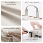 TripCozy Compression Packing Cubes (Beige / Set of 6)