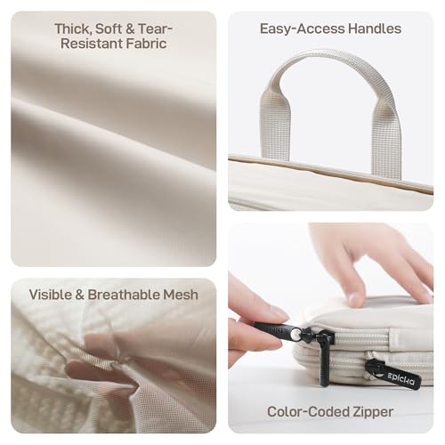 TripCozy Compression Packing Cubes (Beige / Set of 6)