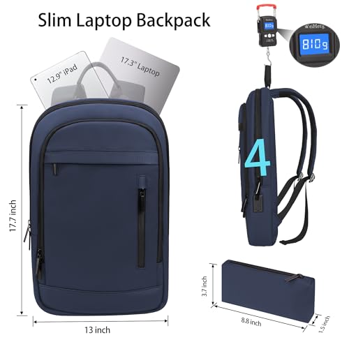 Business Backpack for Men Lightweight Commute Laptop Backpack Anti (17.3" / Classic / Blue)