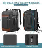 Expandable Travel Backpack (Khakiblack / 18.4 Inch (22''x14''x11''))