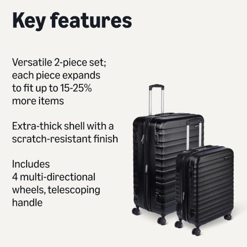 2 Piece Hardside Luggage Set (Black / 2-Piece Set)