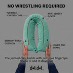 Twist Memory Foam Travel Pillow for Airplanes (Green / Adjust (26" w/ cord))