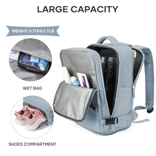 Travel Backpack For Women Men (25l / Gray Blue)