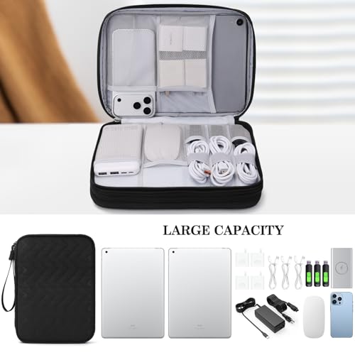 Electronic Organizer (10.8 x 8 x 3.15 inches / Black Quilted)