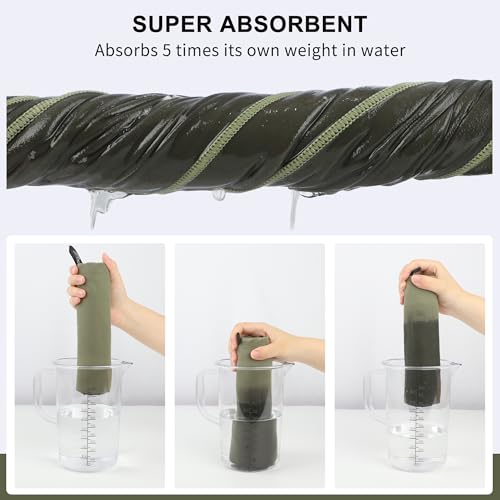 Microfiber Towel Quick Dry Camping & Travel & Gym Towel. Compact (Army Green / 24.00" x 12.00")