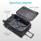 4 KIX 2.0 Softside Expandable Luggage with Spinners (3-Piece Set (Carry on/Medium/Large) / Black)