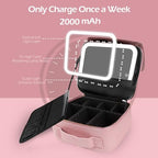Travel Makeup Bag Cosmetic Bag Makeup Organizer Bag with Lighted Mirror (Phosphor / Woven)
