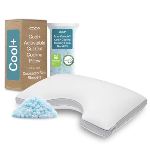 Cool+ Cut Out Adjustable Pillow Queen with Cooling Gel & Shoulder Cut (Queen / Cut-out)