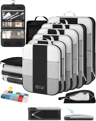 10 Set Compression Packing Cubes for Travel Essentials (Black)