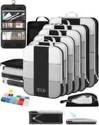 10 Set Compression Packing Cubes for Travel Essentials (Black)
