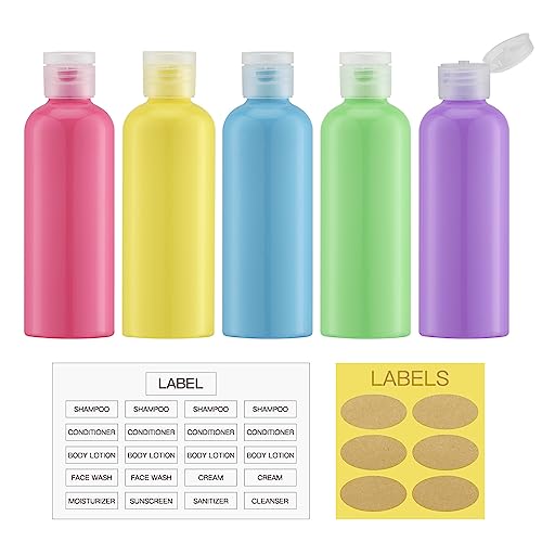 3.4 oz Travel Bottles for Toiletries (Multi-colored)