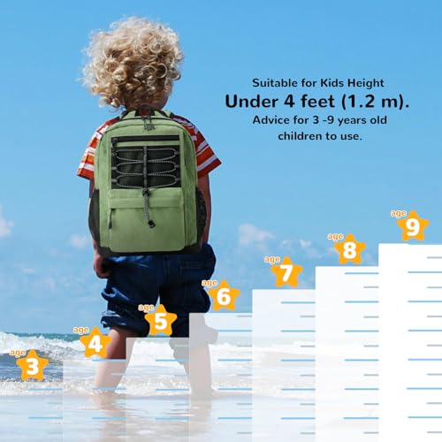 10L Small Size Casual Backpack for Kids Girls Boys Ages 3 (Army Green)