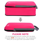 4 Set/6 Set/8 Set Compression Packing Cubes Travel Accessories Expandable Packing Organizers (Cloth Pattern, 4-Fuchsia) (4-Fuchsia / Cloth Pattern)