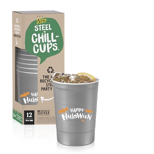 16 oz. Reusable Party Cups (Halloween Gray / 12 Count)