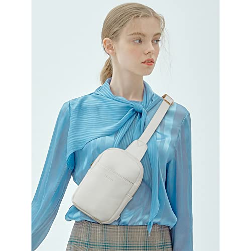 Crossbody Bags for Women Leather Cross Body Sling Bag for Woman Travel White (1-white)