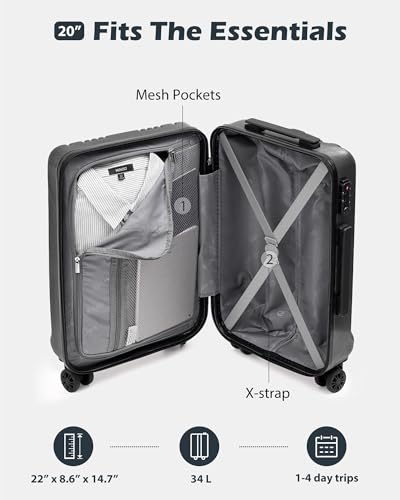 PC+ABS Hardshell Luggage (wine red / 20 inch)