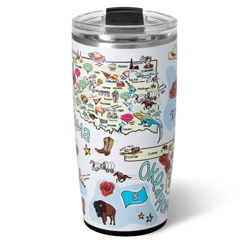 22oz Insulated Travel Mug with Handle & Lid (Oklahoma / 22 Ounces)