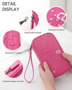 Family Passport Holder for Travel (Rose Red)