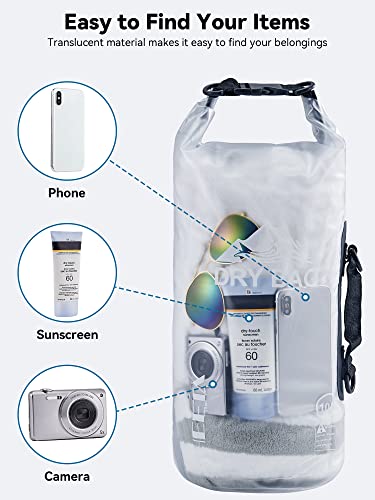 Dry Bag Waterproof Backpack with Phone Case (White / 40L)