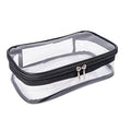 Portable Zippered Transparent Vinyl Travel Cosmetic Bag Clear PVC Makeup Kits Organizer Utility Pouch See Through Plastic TSA Approved Toiletry Carry Pouch (Clear)