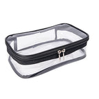 Portable Zippered Transparent Vinyl Travel Cosmetic Bag Clear PVC Makeup Kits Organizer Utility Pouch See Through Plastic TSA Approved Toiletry Carry Pouch (Clear)