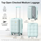 24 Inch Expandable Checked Luggage Hard Shell Suitcase (24 inch / Aquamarine)
