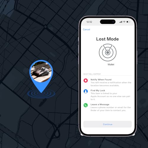 Wallet Tracker Card Work with Find My (Black)
