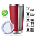 20oz Stainless Steel Tumbler Bulk with Lid (12 Count (Pack of 1) / Powder Red)