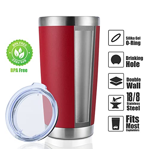 20oz Stainless Steel Tumbler Bulk with Lid (12 Count (Pack of 1) / Powder Red)