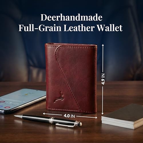 Full Grain Leather Wallet for Men (Cognac Brown)